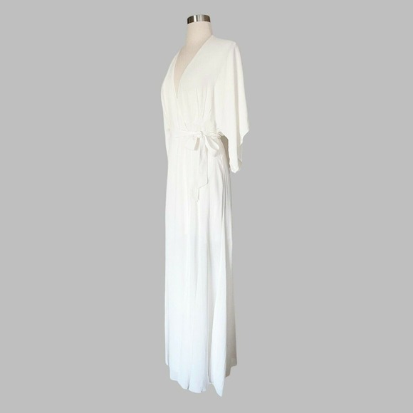REFORMATION Winslow Wrap Maxi Dress Ivory White Belt Short Sleeves Small NWOT - Picture 2 of 12